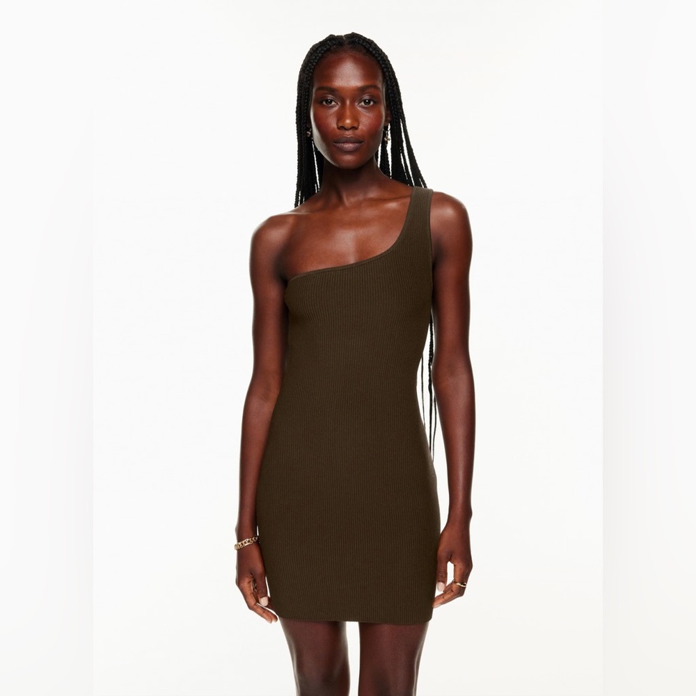 Babaton Women's Sculpt Knit Brown Dress M